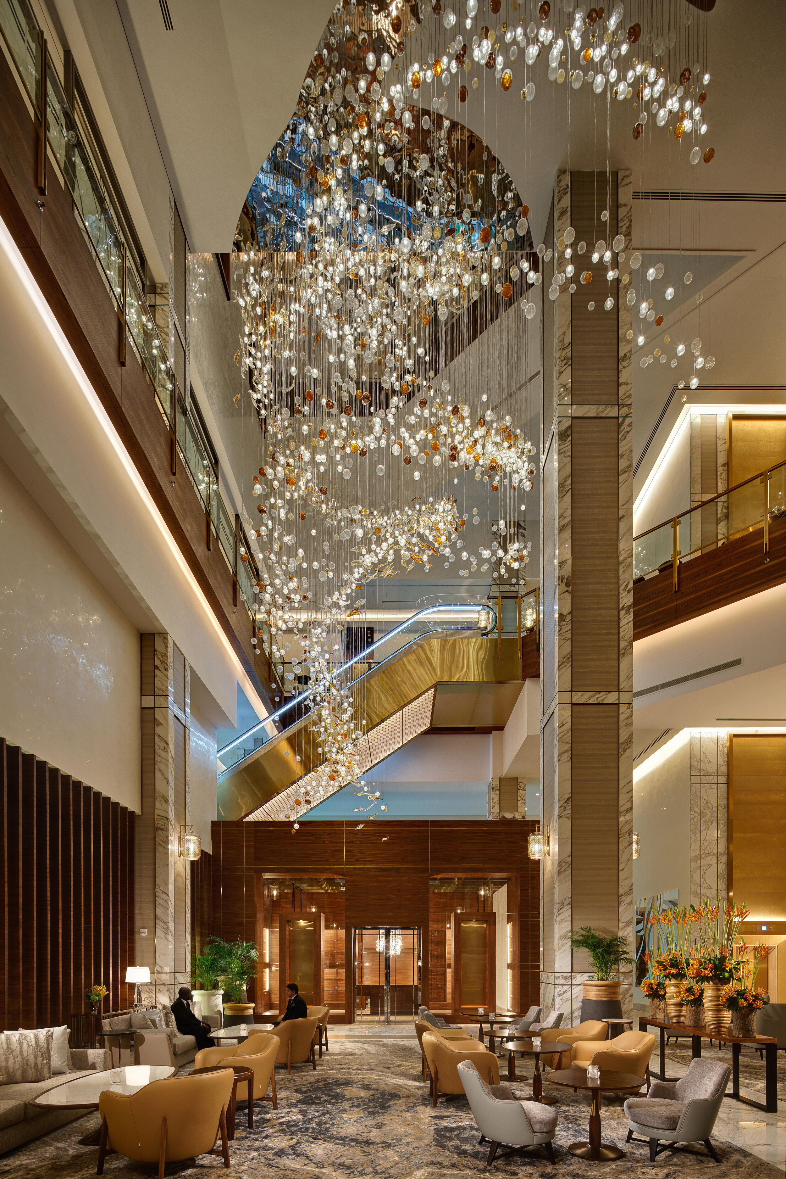 Lasvit installation for Movenpick Media City Hotel Dubai, UAE , photo in courtesy of Lasvit