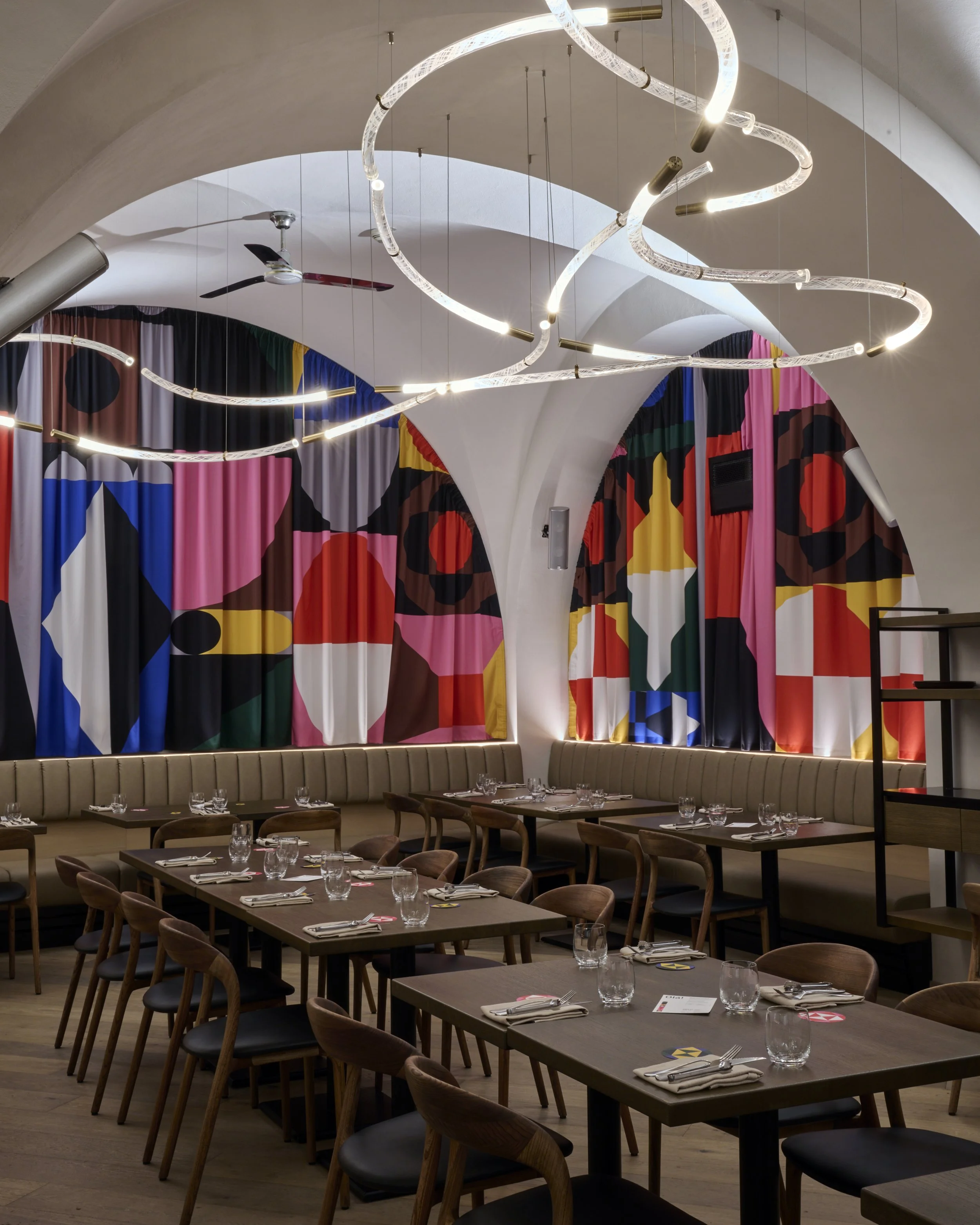 Flare in restaurant Brasiliero, Prague, Czech republic