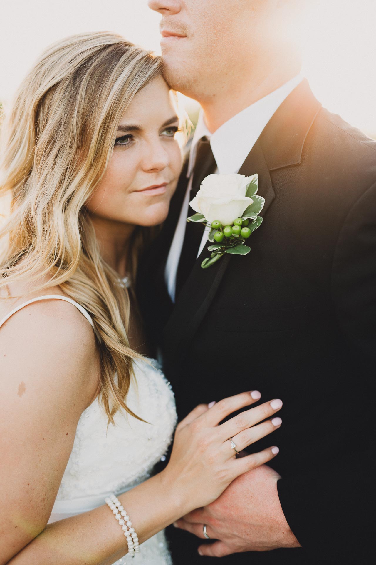 The Brauns Natural Light Sunset Bride and Groom Portrait