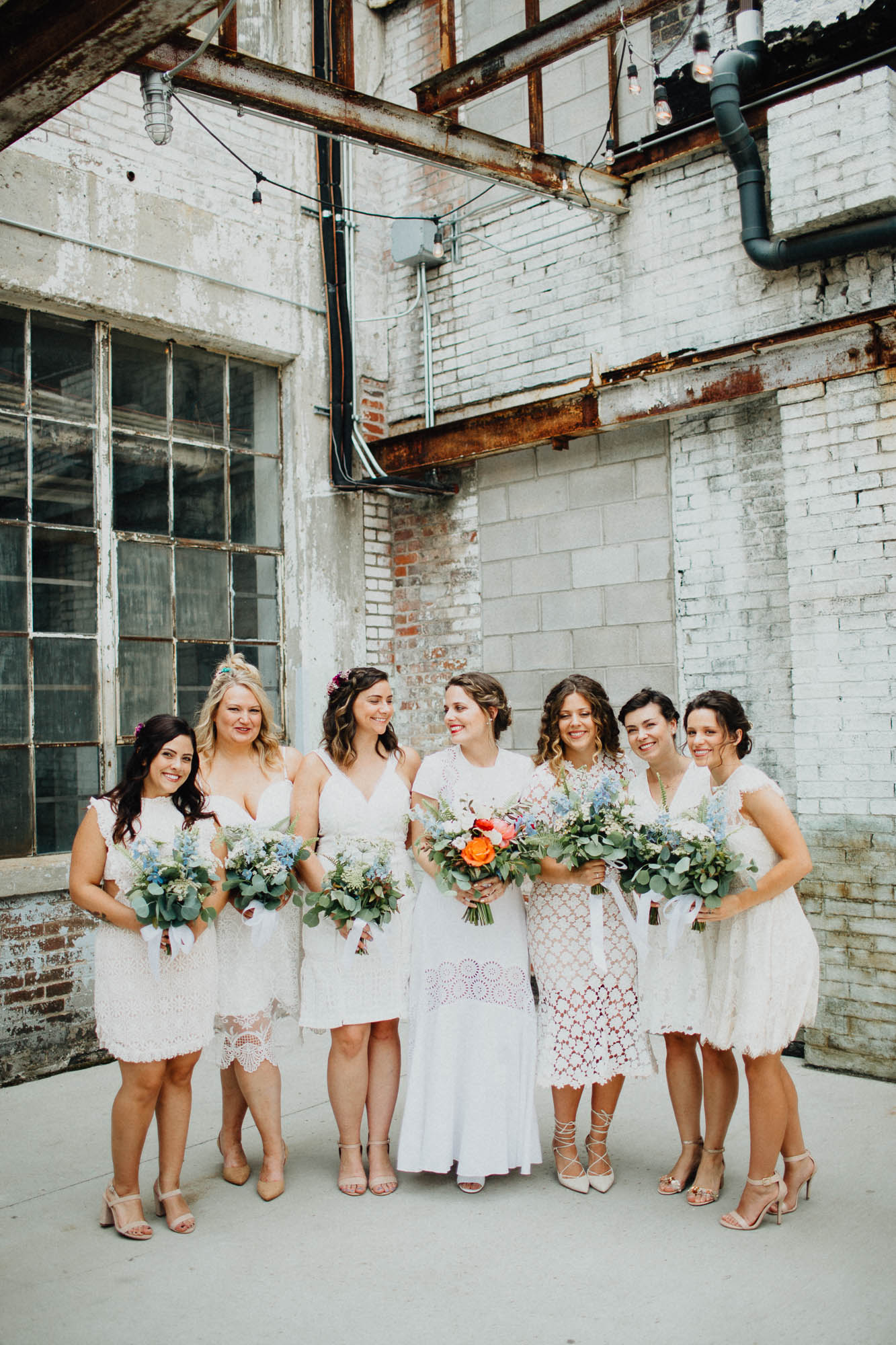 Beautiful Modern Bridesmaids at a Strongwater Wedding in Columbus, Ohio