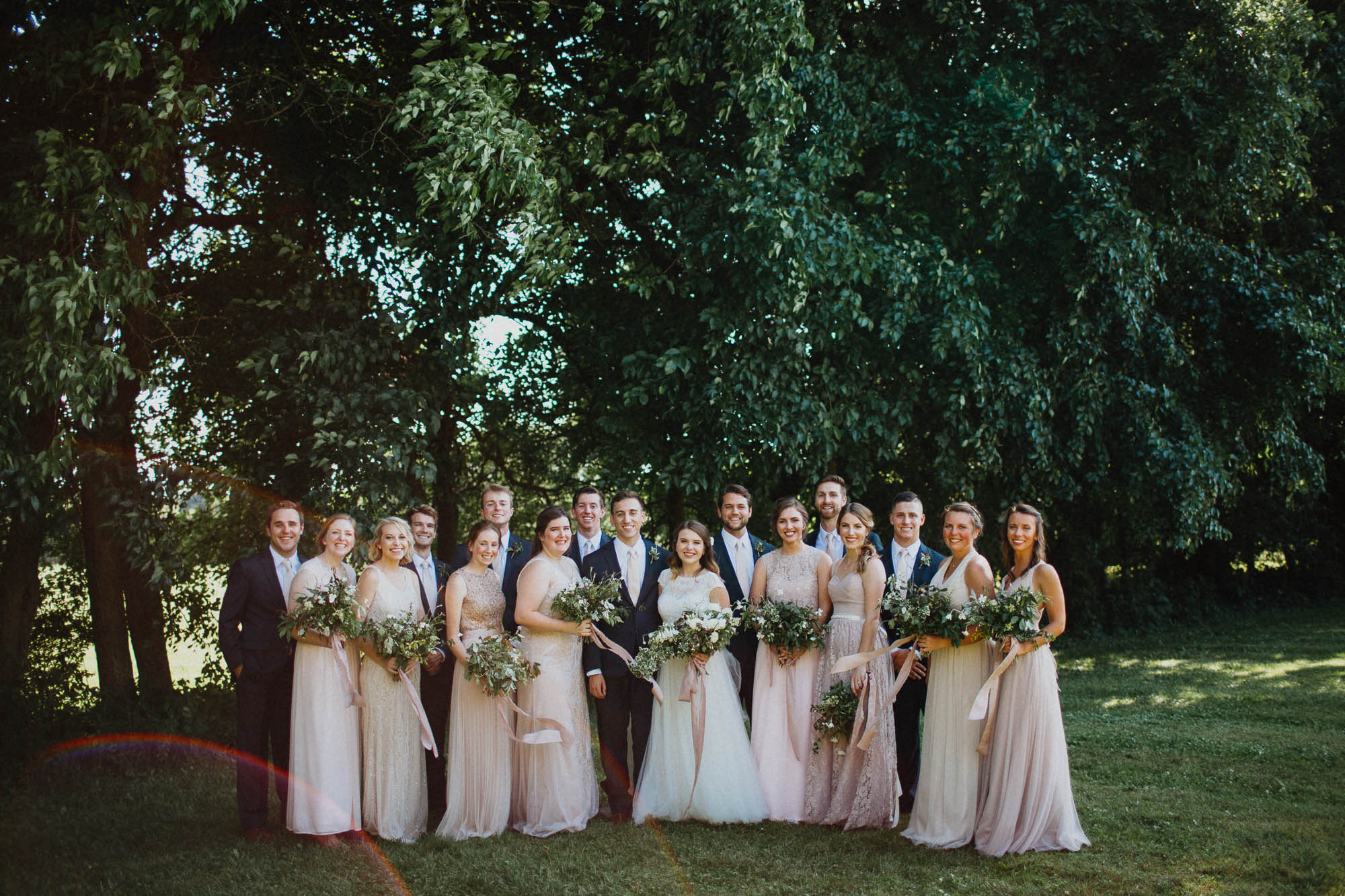 Gorgeous Wedding Party Photography with Sunflare