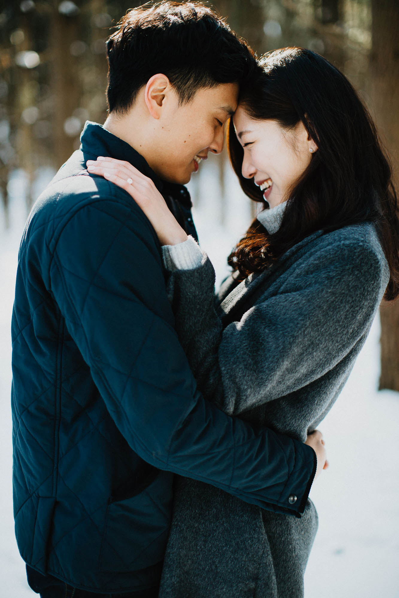 Romantic Engagement in the Tall Pines near Columbus