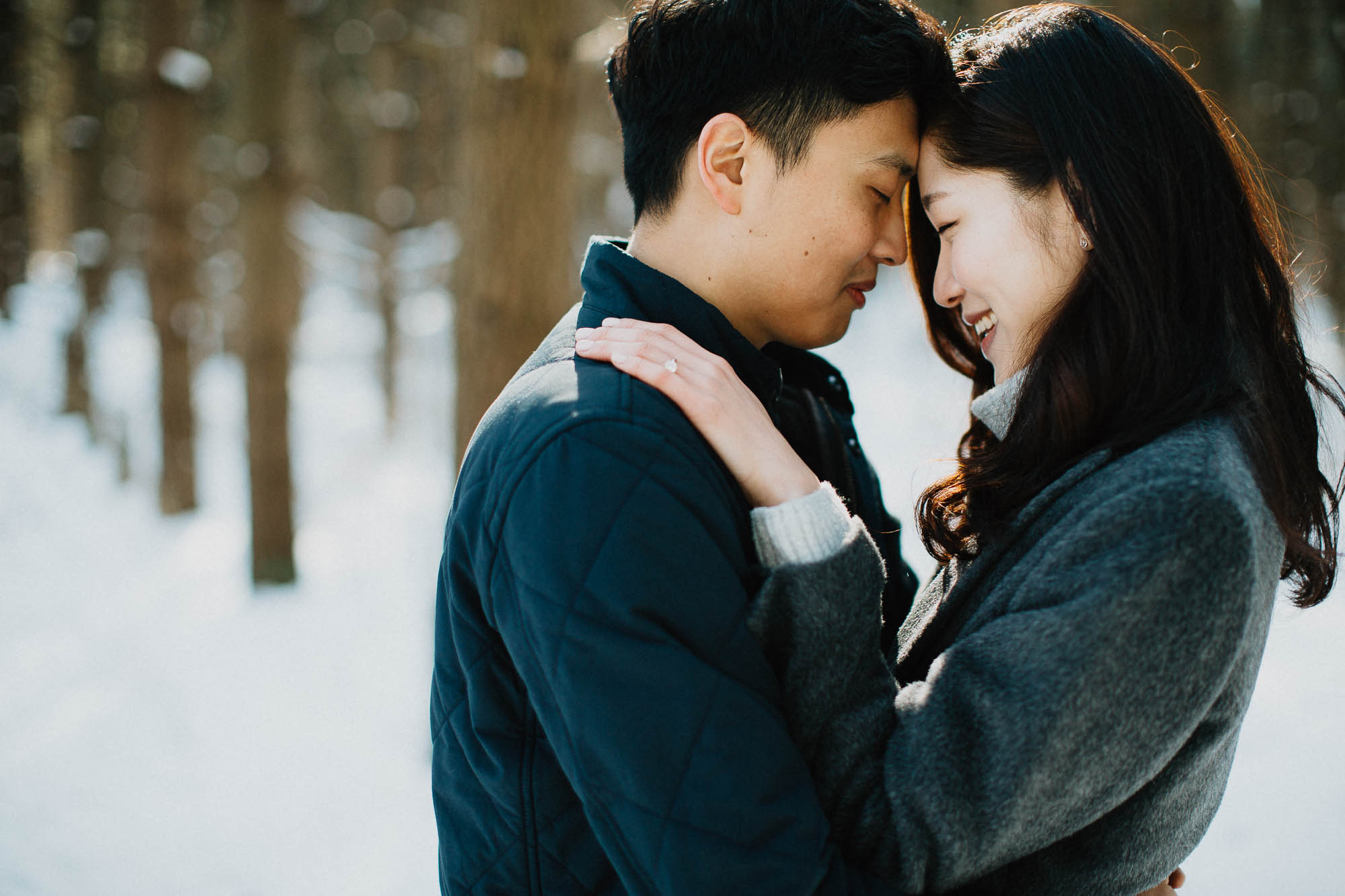 Walnut Woods Engagement Session in the Snow
