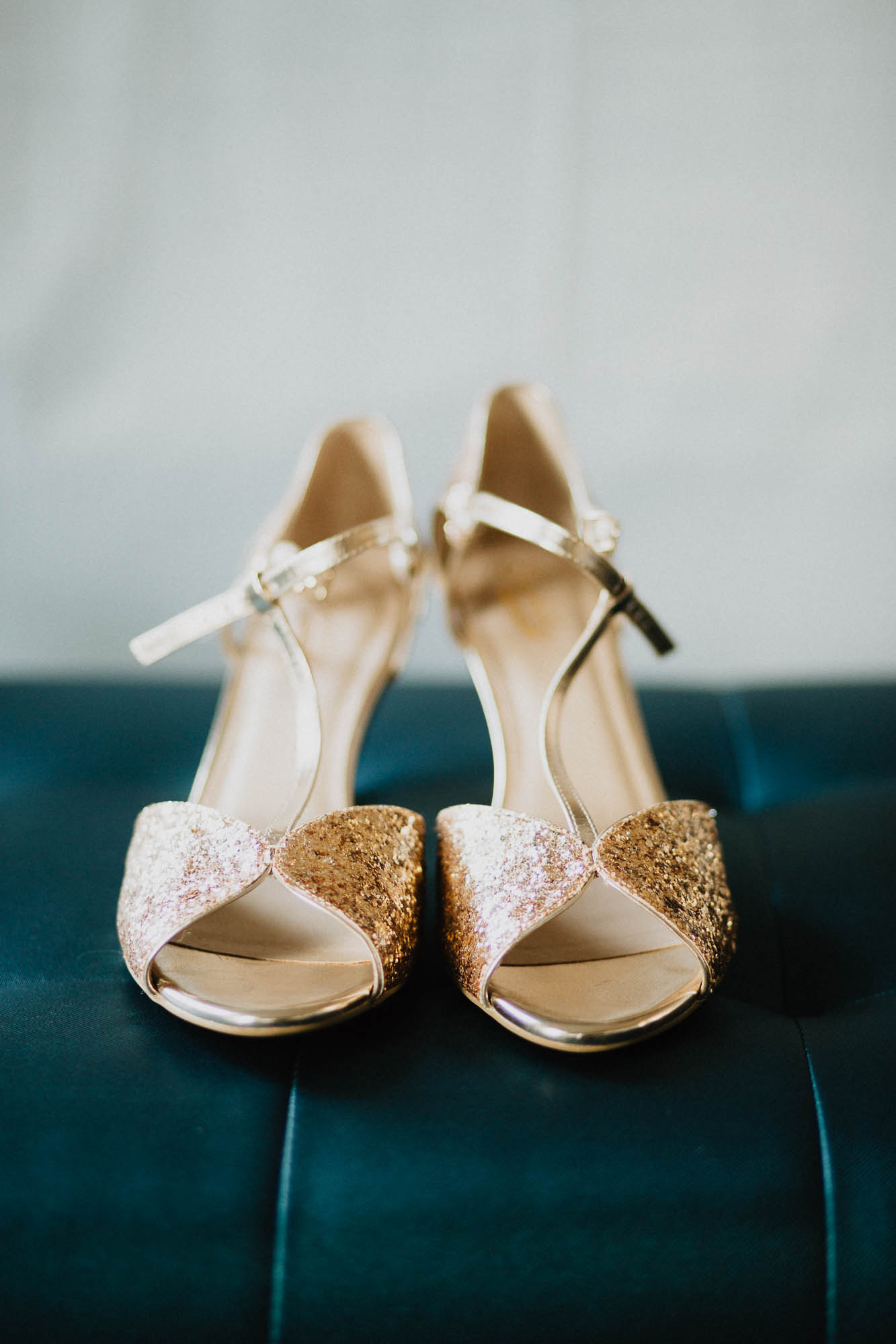 Bride's BHLDN Shoes During Prep Photo