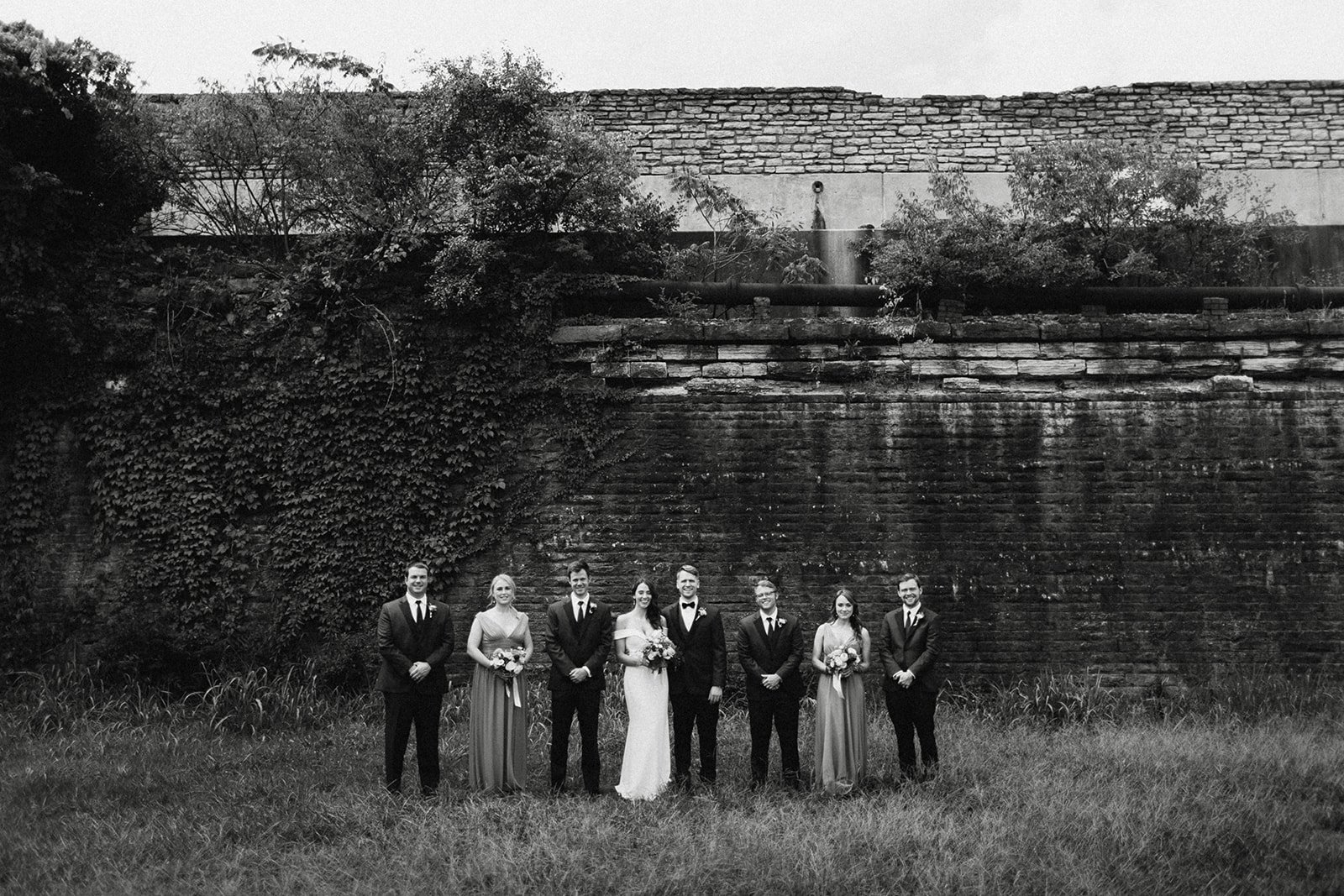 Bridal Party Eden Park Cincinnati Black and White