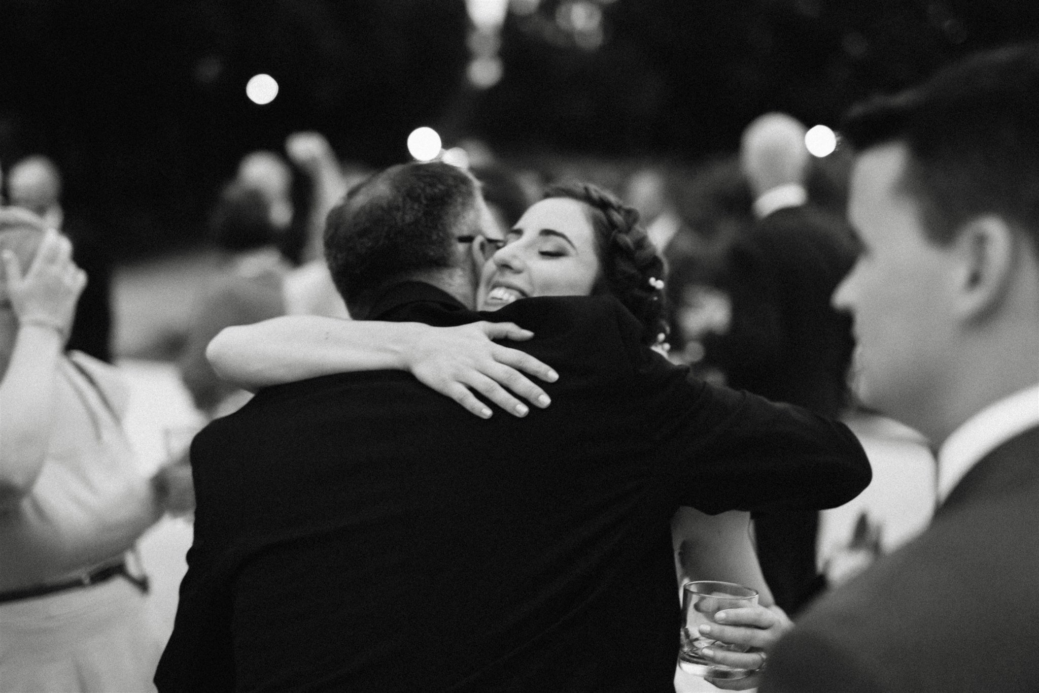 wedding guest embrace