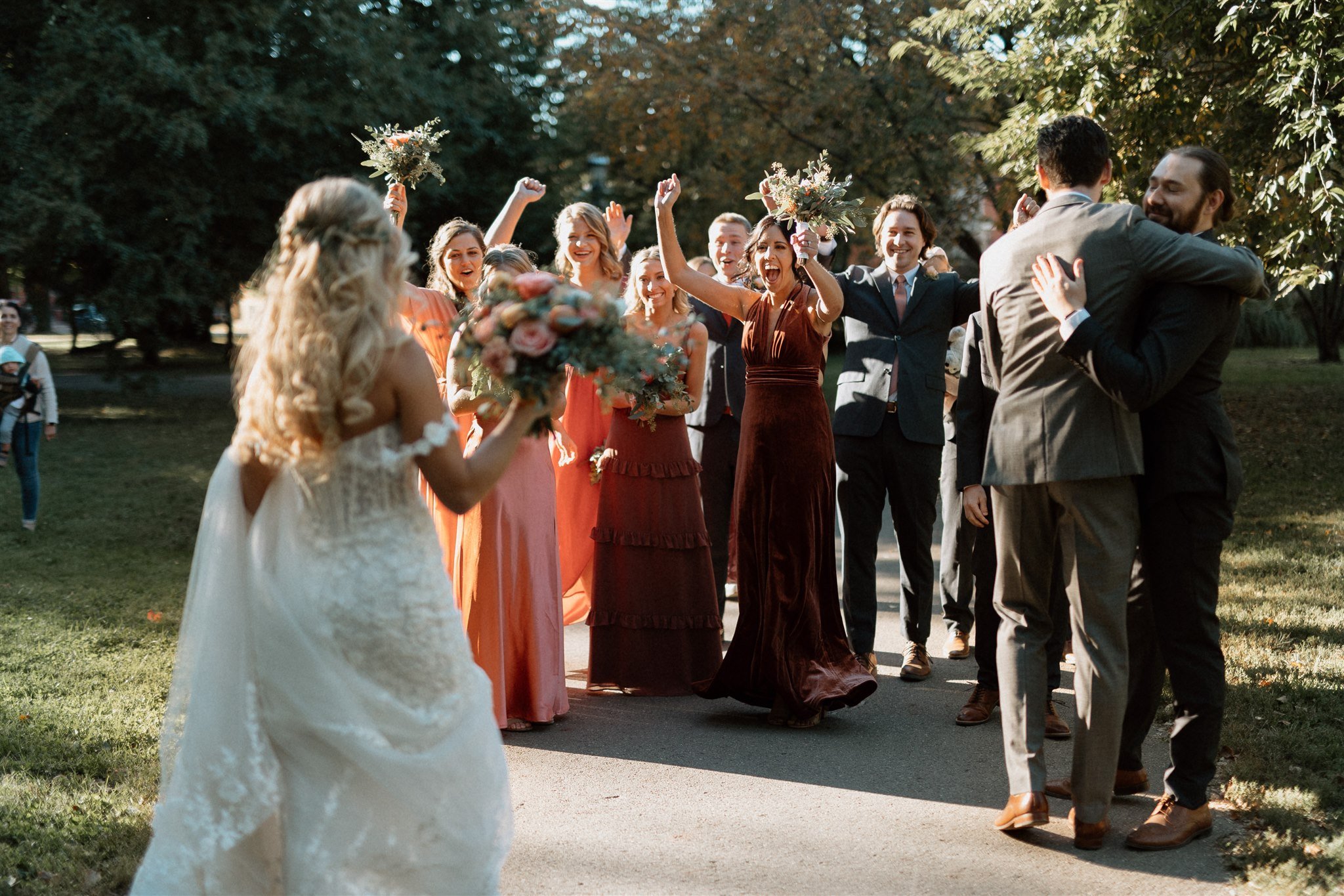 bridal party excitement 