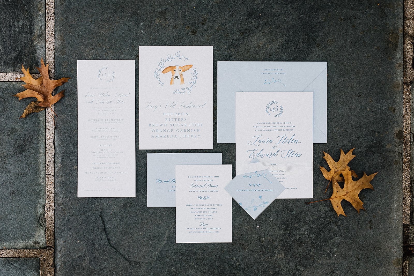 Peome Custom Wedding Stationary with dog