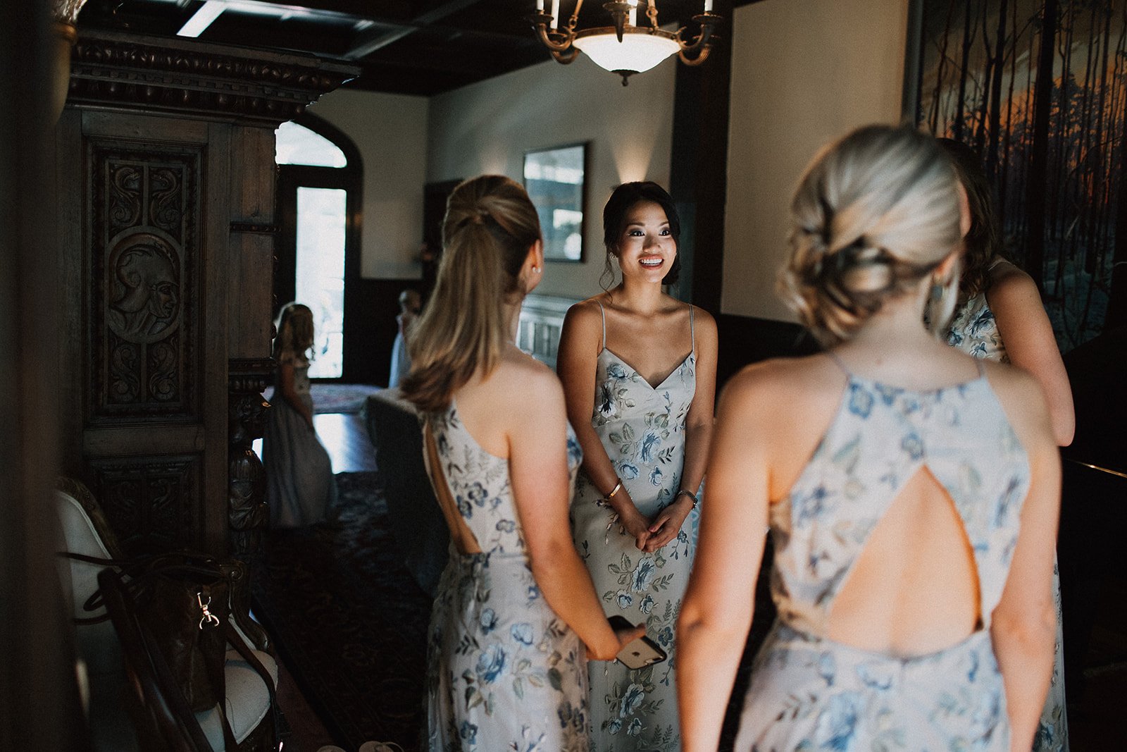 Bridesmaids getting ready