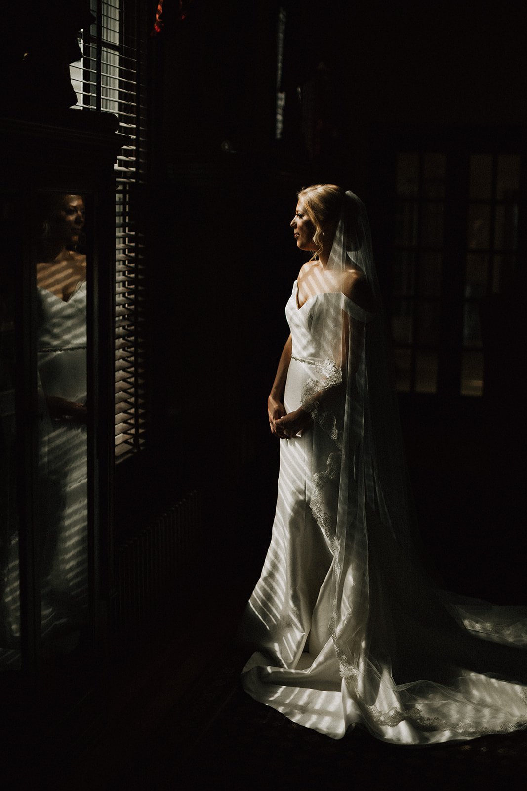 Bridal portrait in home