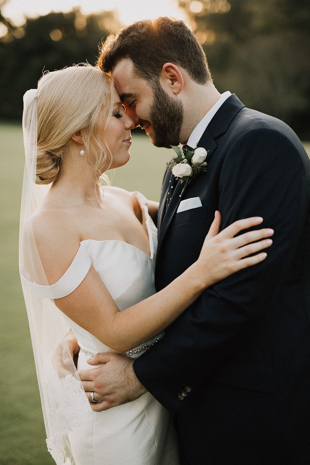 Bride and Groom golden hour Camargo Club Wedding