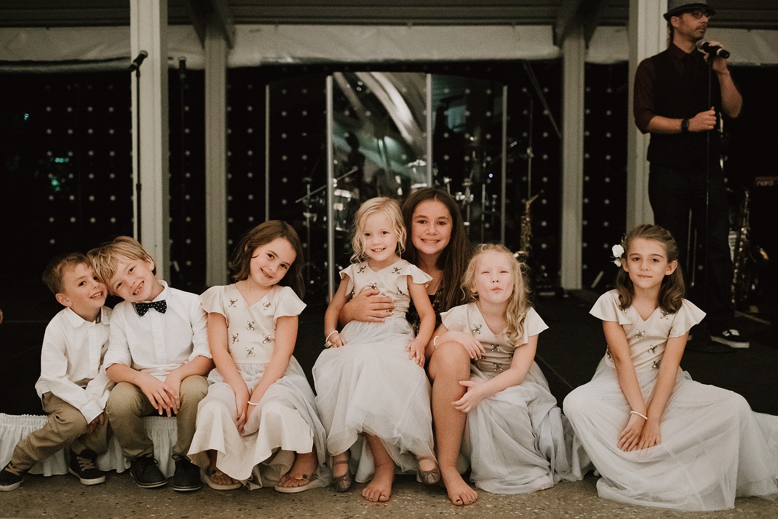 ring bearers and flower girls at reception