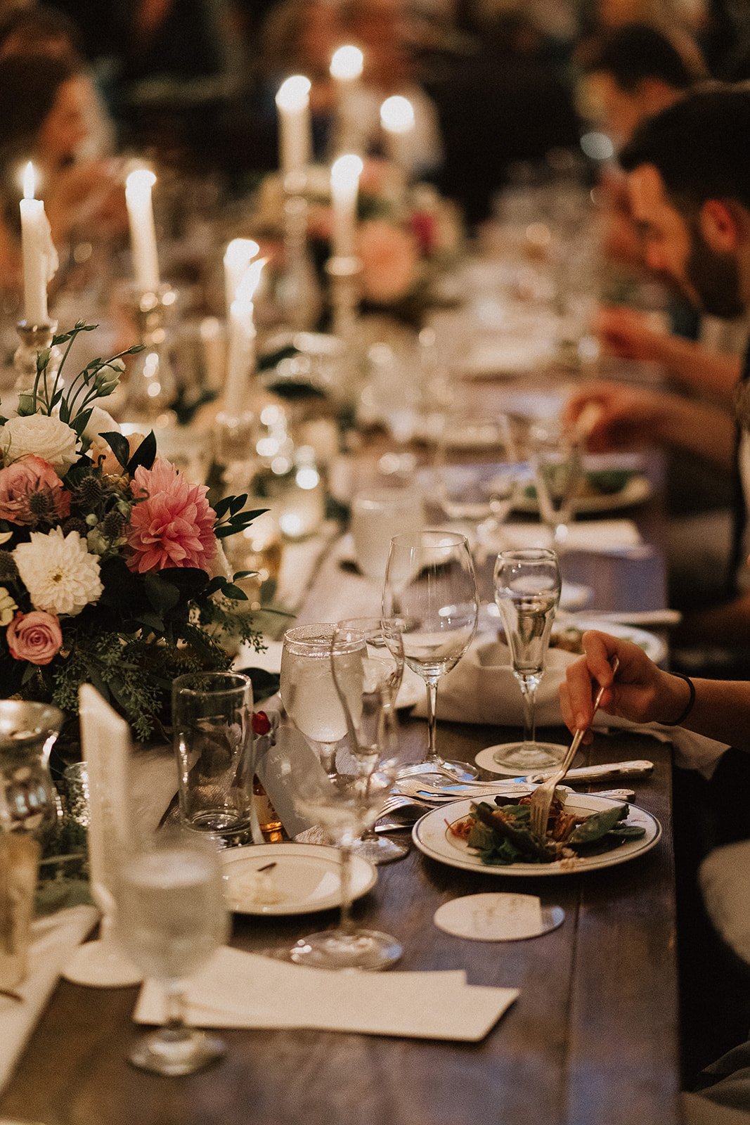 Candlelit wedding reception