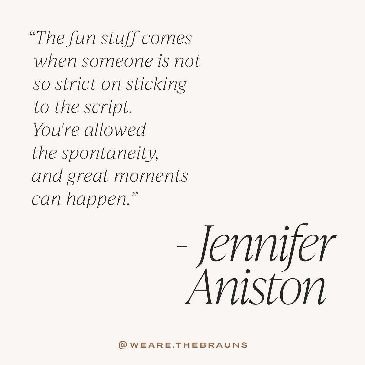 Jen gets it. The greatest moments are spontaneous.

It can be tempting to base your wedding day on a fixed schedule and expect perfection. The reality is that your wedding day isn&rsquo;t a photo shoot where a wedding happens. Your vendors aren&rsquo