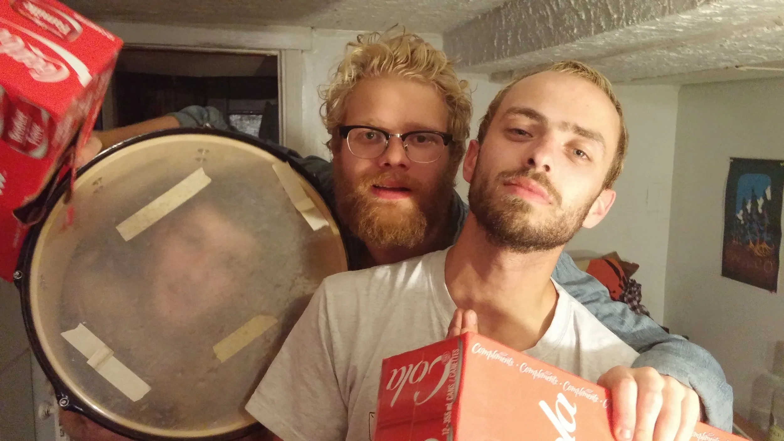 Pictured: Jonah (right) with bandmates Chris and Alex "Drumming Is My Life" Shackleton 