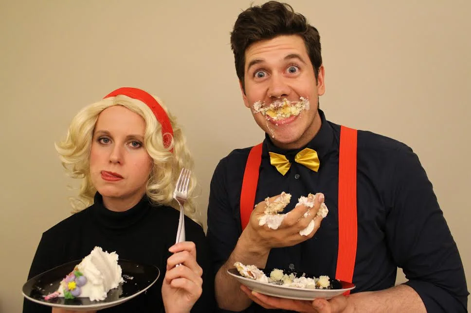 Pictured: Kate Smith and Will Somers taking the cake in their dark musical comedy HOOTENANNY! This picture is so good, we just couldn't resist.