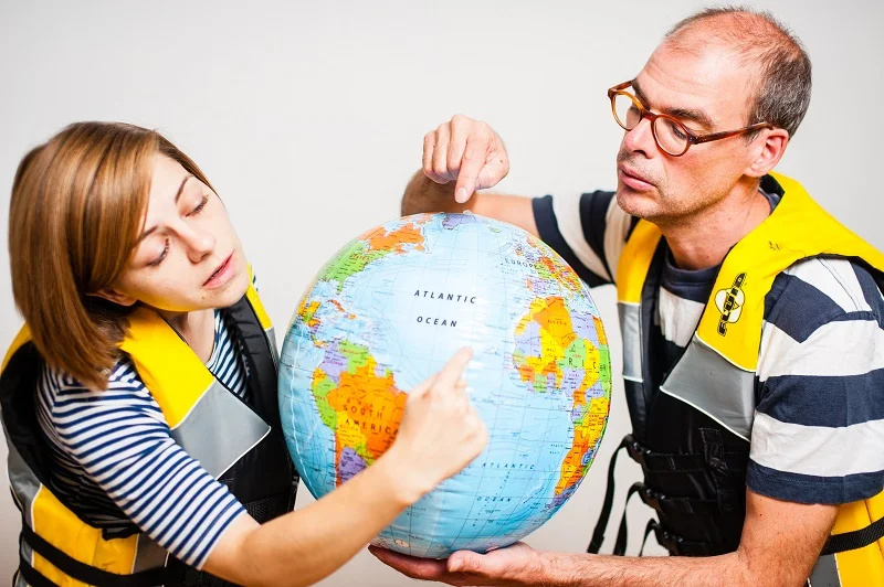 Karen and Geoff of THUNK! scouring the globe for anyone cuter than them. Spoiler alert, they come up empty. Courtesy of Andrew Alexander for Herd Mag.