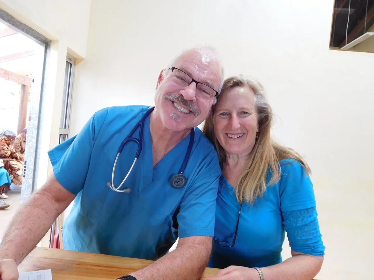 Dr. Frank and Dr. Loie in outpatient clinic