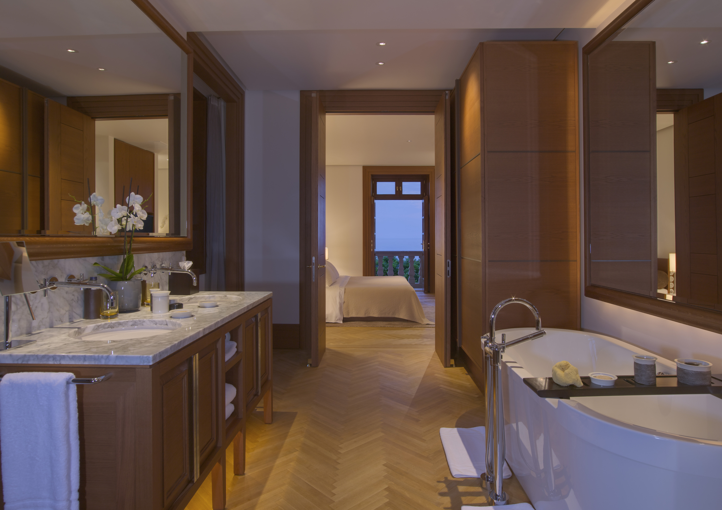  A suite at the  Aman Sveti Stefan  in Montenegro, once a royal villa. 