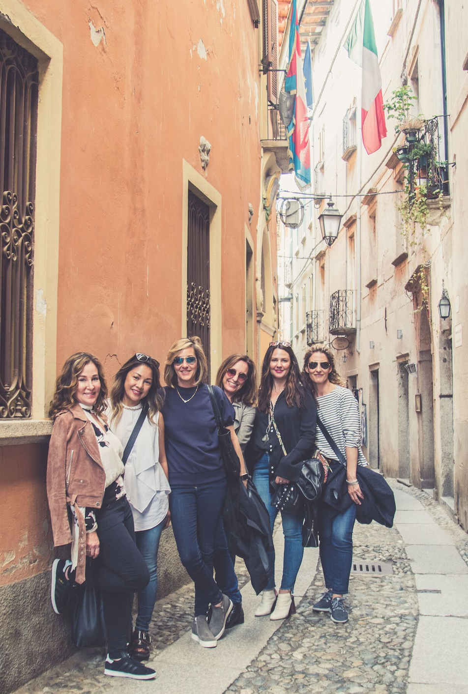 Visting the town of Orta in the Lake District. Left to right: Lori Gentile, Edel Legaspi, Ginna Christensen, MaryAnn Schicketanz, Kelly Hinchman and Dana Joy Altman