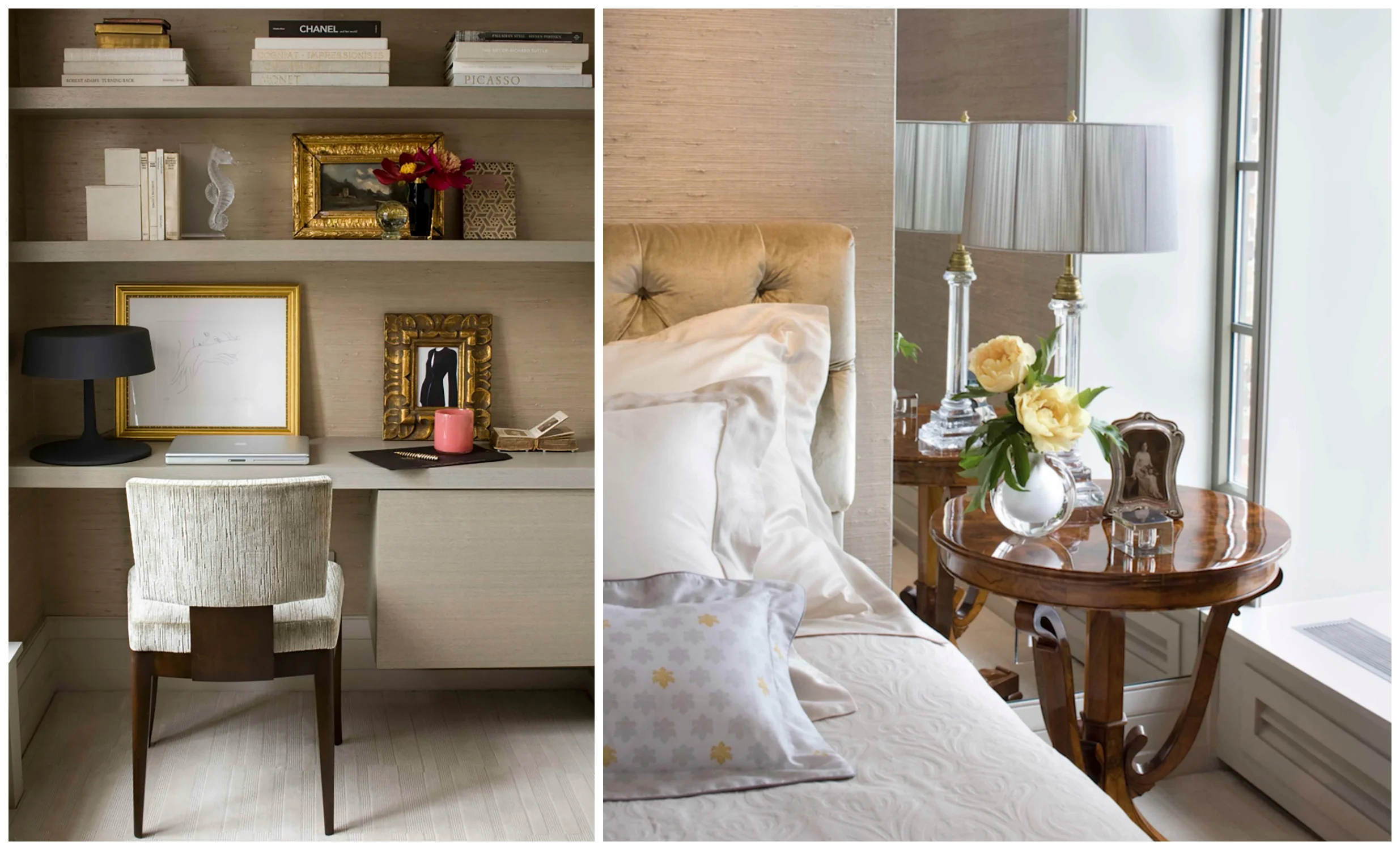 “This client didn’t like a lot of color, so I went with creating shades, tones and textures to create a balanced, harmonious environment.”