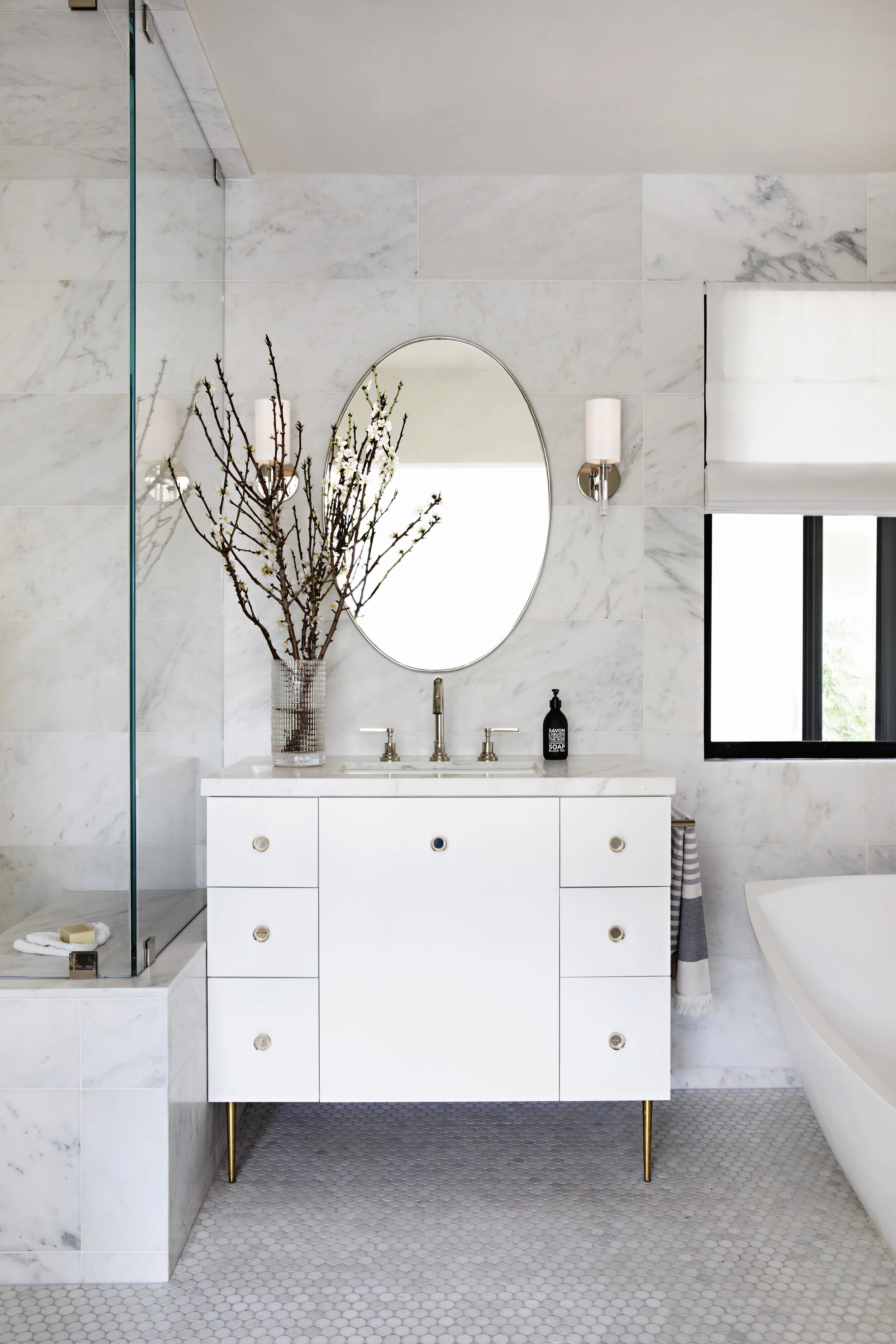A Beverly Hills bathroom designed by Lori. Photograph by Karyn Millet