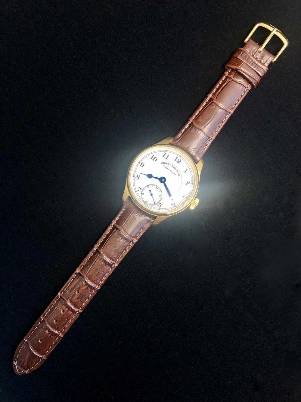Railway Edition Double Sunk Gold — Origin Watch Co.