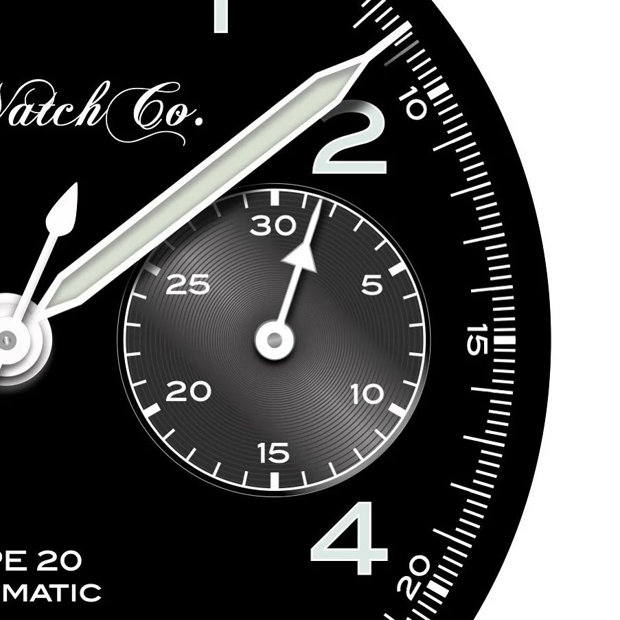 On Halloween 🎃 we want to share another teaser of our upcoming #Type20 #chronograph. Sneak peak of the dial design! We are very excited about adding this new #timepiece to our humble collection of vintage timepieces. We hope you love the design as m