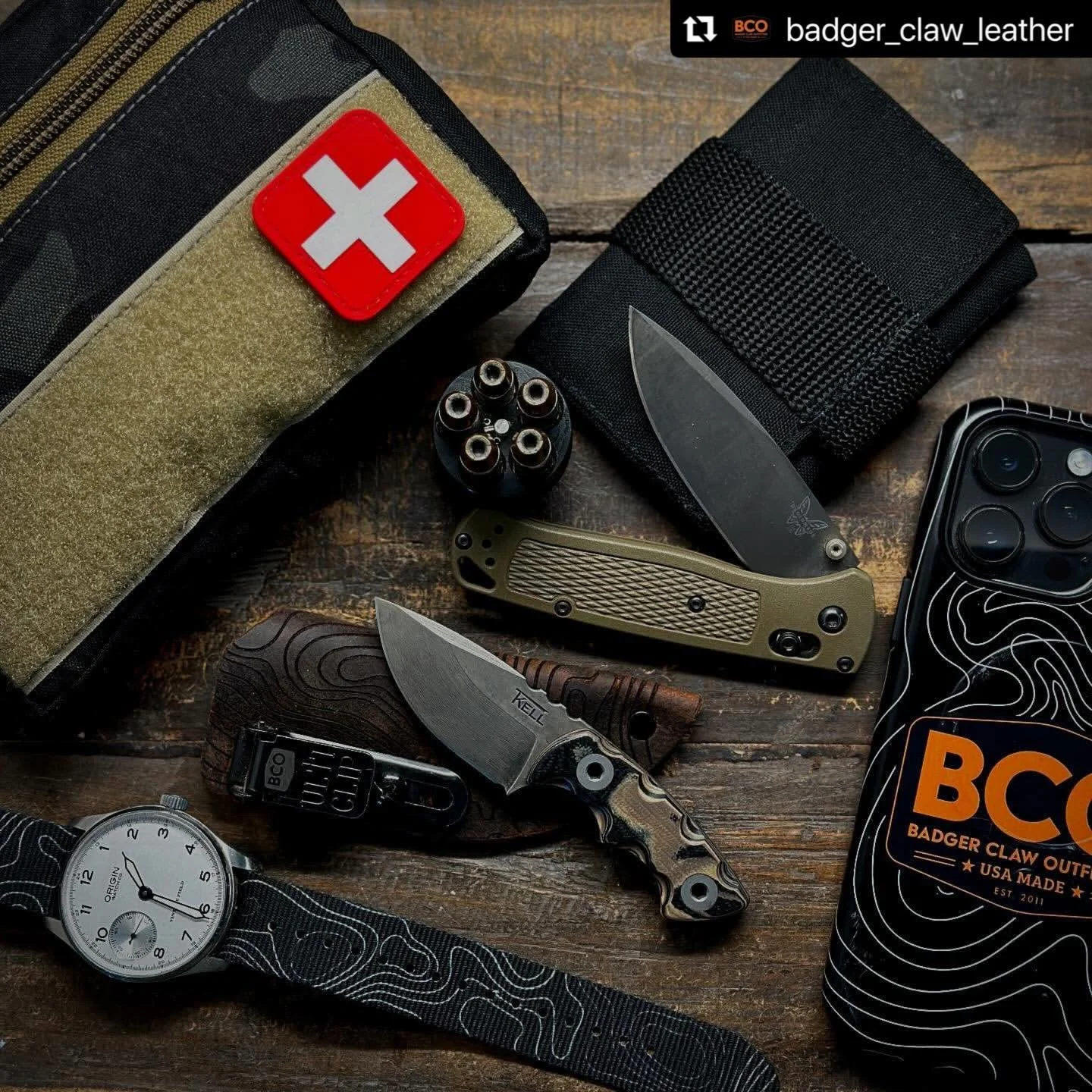 @badger_claw_leather always does an amazing job with EDC, hunting and field gear. Our #fieldwatch compliments his products nicely&hellip; and checkout very cool topography strap! #originwatchco 

#watchmaker #watchmaking #militarywatch #mechanicaltim