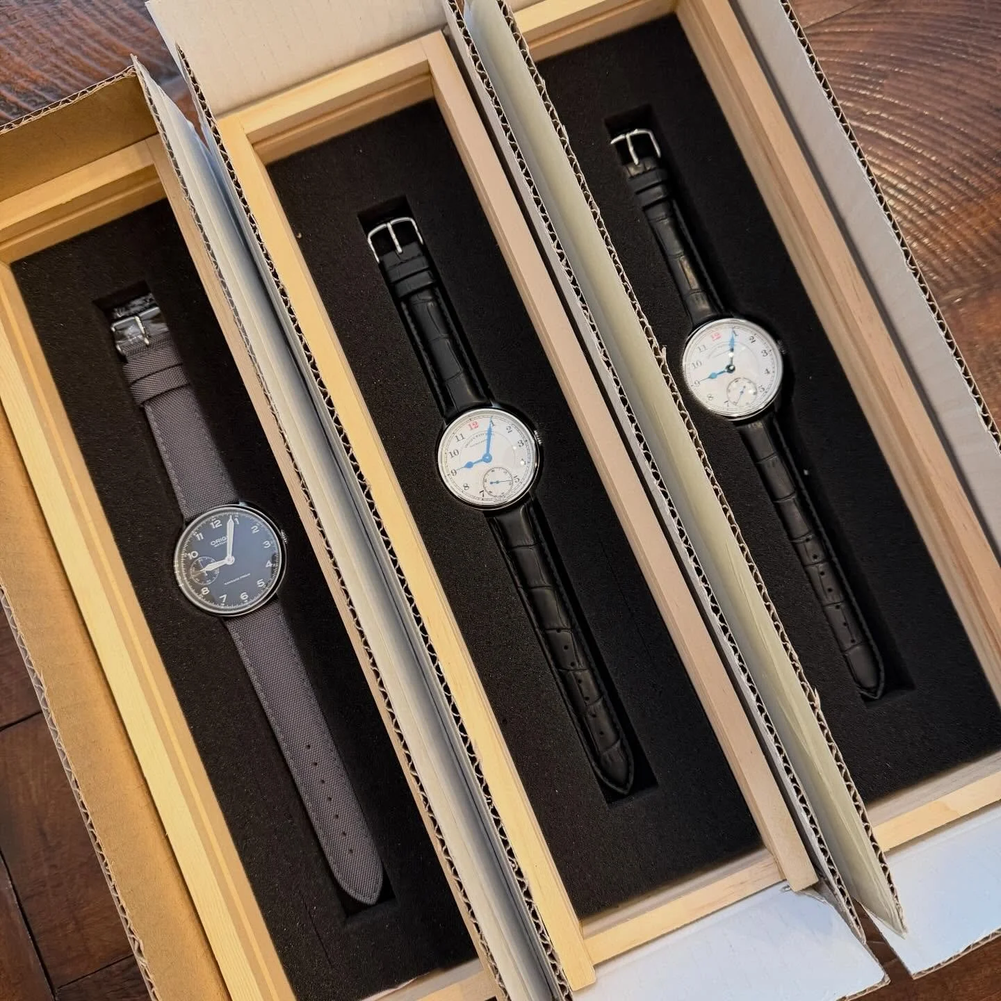 After quality control checks, shipping out to customers! Thank you for your support of our small brand! #originwatchco #railwayedition #fieldwatch #watchmaking #microbrand