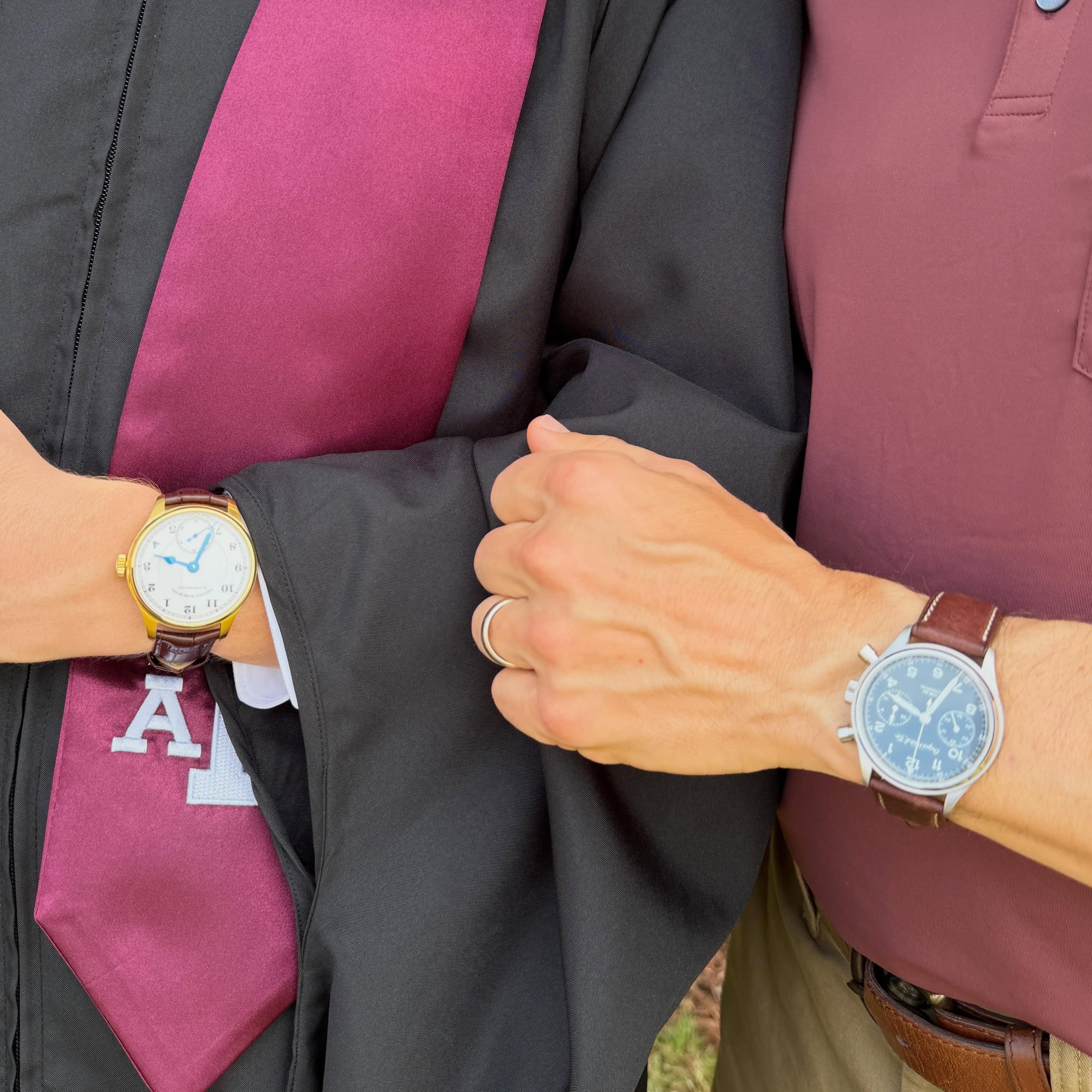 Very proud of my son who graduated today with his Masters of Airspace Engineering from @tamu #gigem #originwatchco #type20 #railwayedition