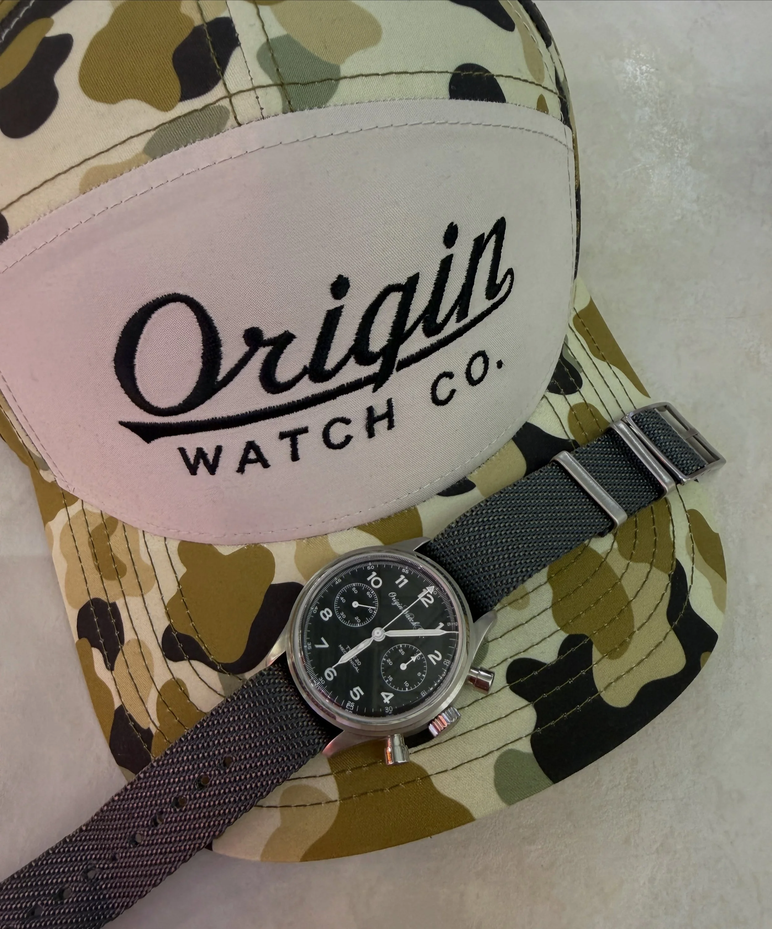 Happy Friday! New hat, new strap, &hellip; for upcoming #type20 #chronograph from #originwatchco 

#watchmaker #handwound