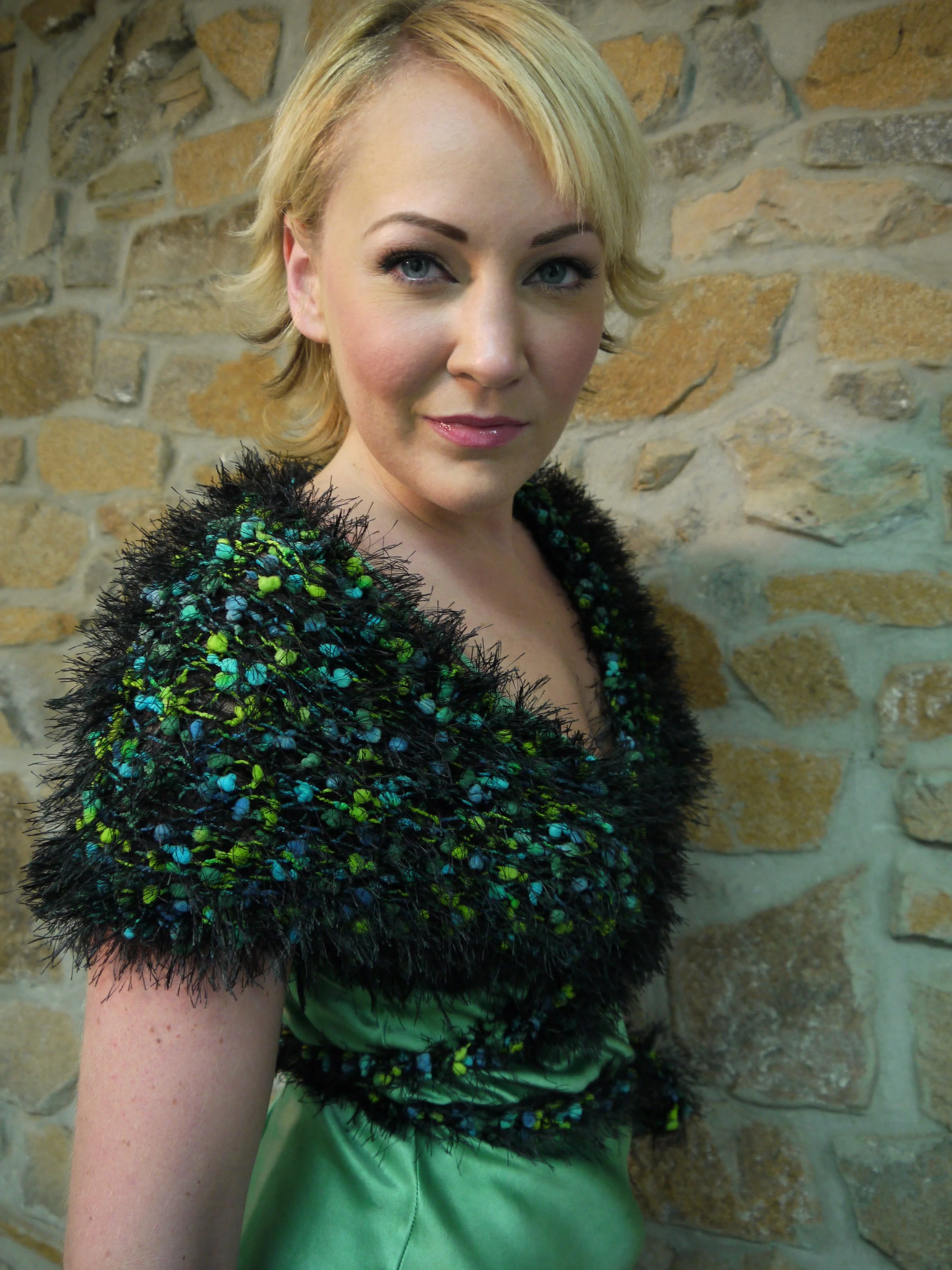 Carasan green silk dress and wrap back 3aa.jpg