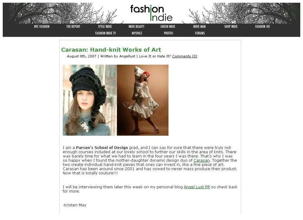 Aug. 8, 2007: Fashion Indie blog