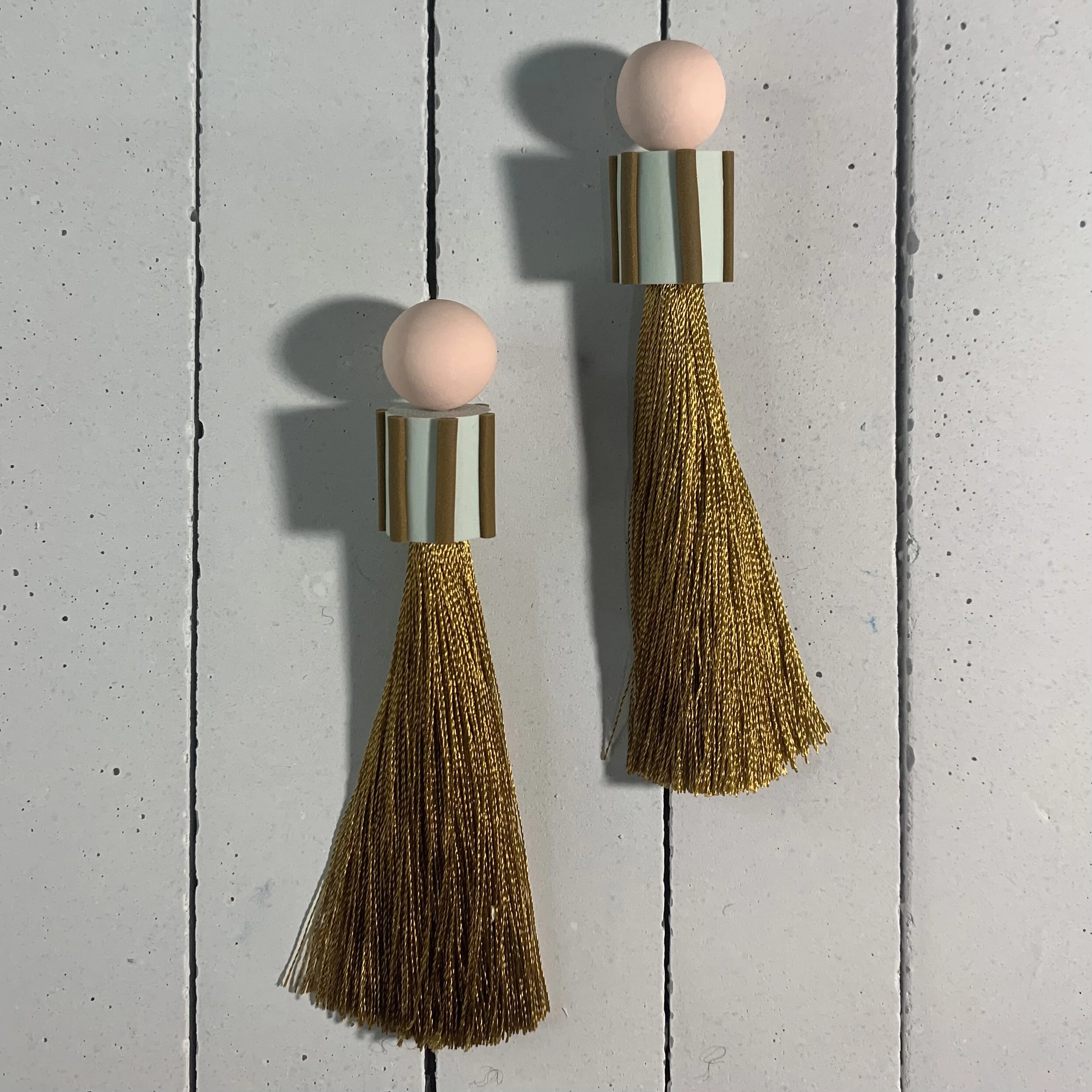Kate Trouw Deco Tassel Earrings Brown