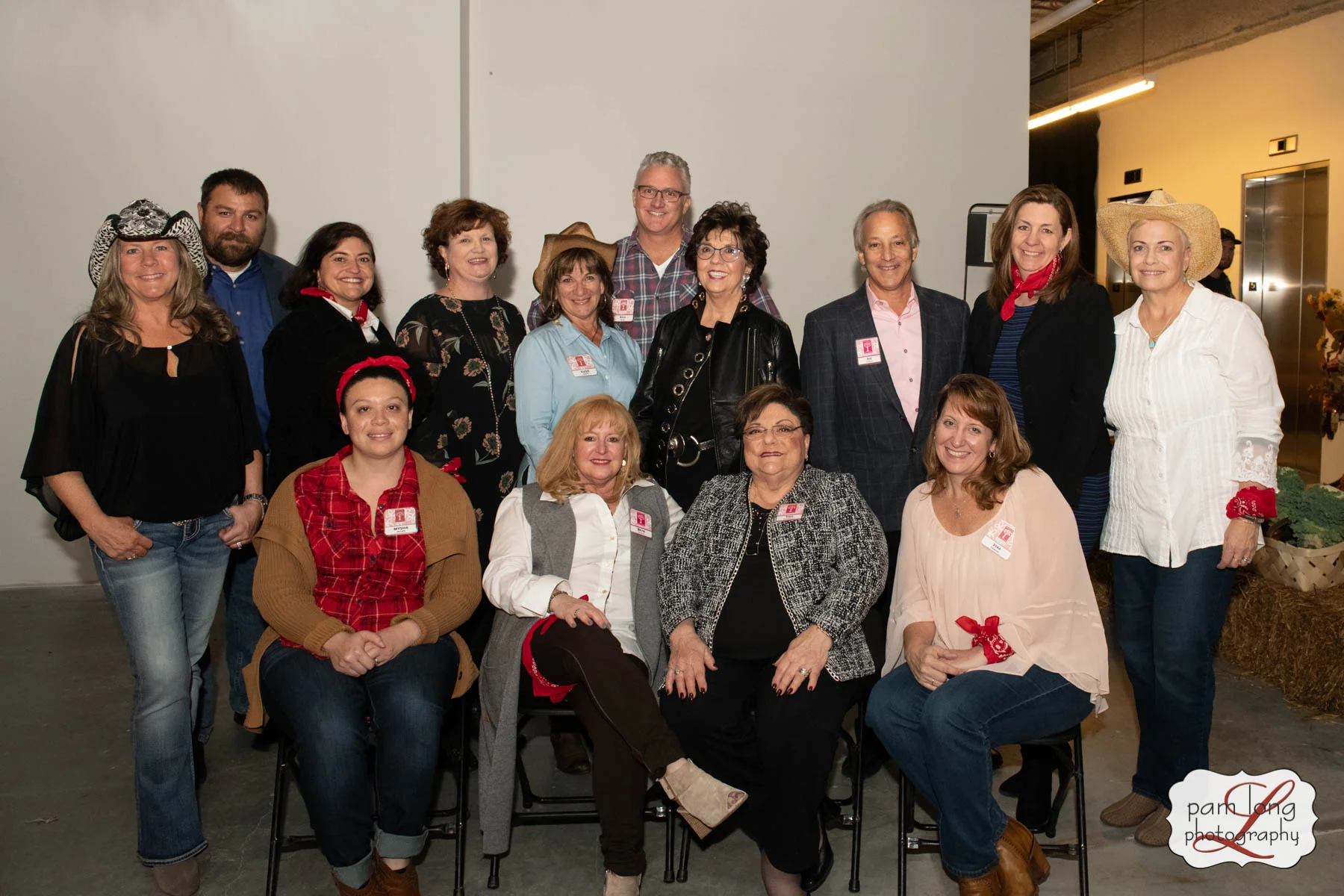 Board Members kicking off Inaugural Beer, Bourbon and Bags, 2018. Pictured: Top, left to right, Michelle Wildman, Wayne Johnson, Anita Broccolino, Suzi Padgett, Susie Davis, Ross Hecox, Regina Ford, Joe Barbera, Karen Cherry, Sherri Collins-Witzke. Bottom, left to right, MySha Allen, Beth Ditman, Tina Brocolino, Vera Simmons.