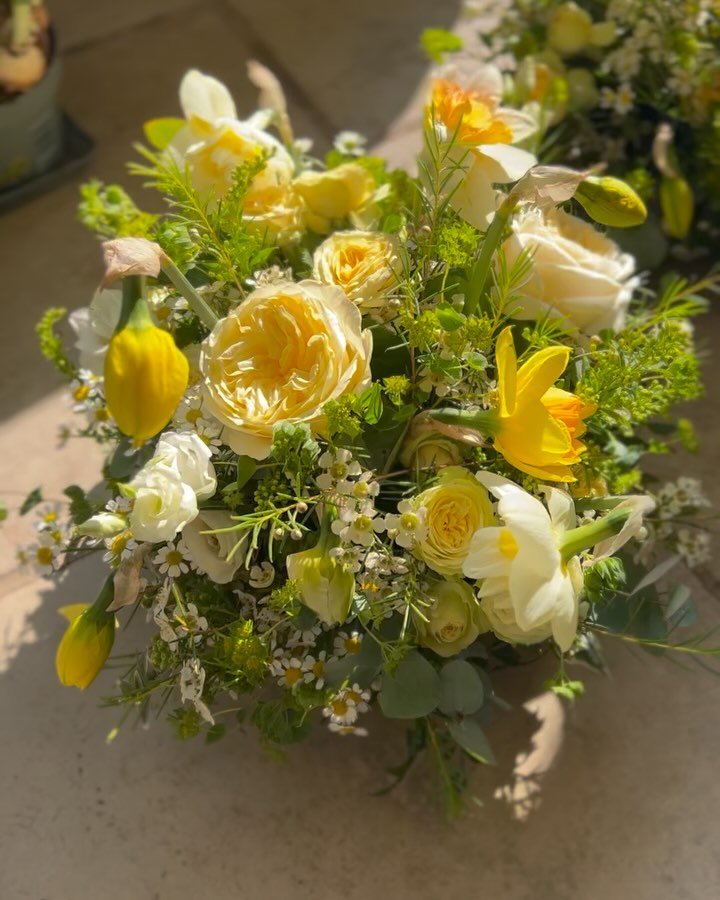 We&rsquo;ve been able to fill these Spring arrangements with lots of our shop grown daffodils 💛🌼 Our first (hopefully of many) of the flowers we&rsquo;re growing at our local cutting patch.

I&rsquo;ve spent this week preparing the flower beds for 