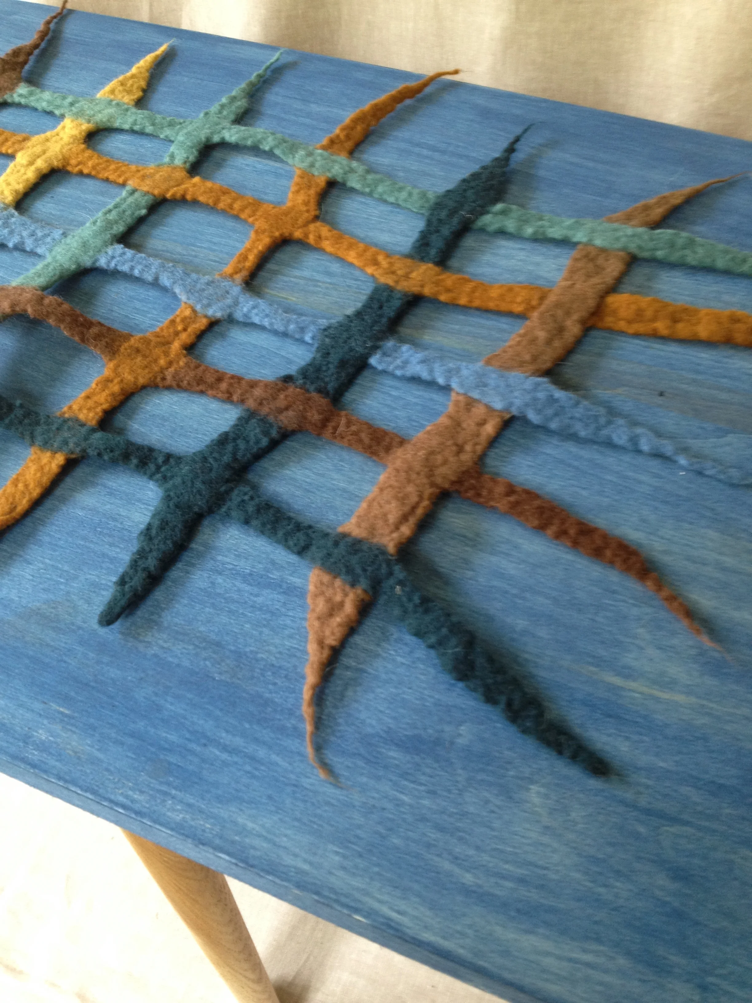 Table runnier, trivet. Size, color, cost vary.