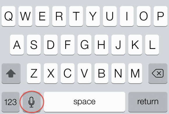 Whenever you see the microphone icon (circled), you have the opportunity to dictate. 