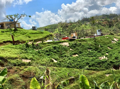  Homes destroyed, bits and pieces of a family’s home strewn down the mountainside in Morovis 