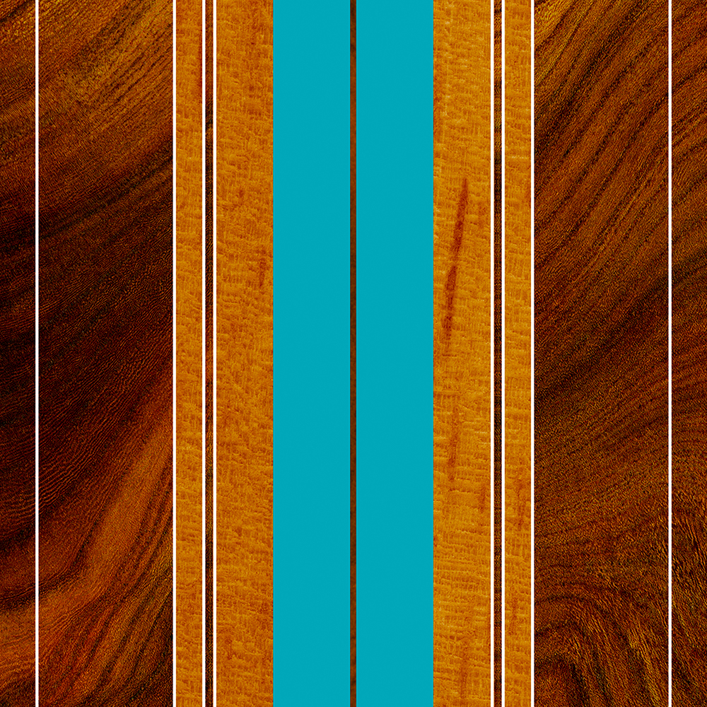 Nalu Mua Hawaiian Faux Koa Wood Surfboard - Teal