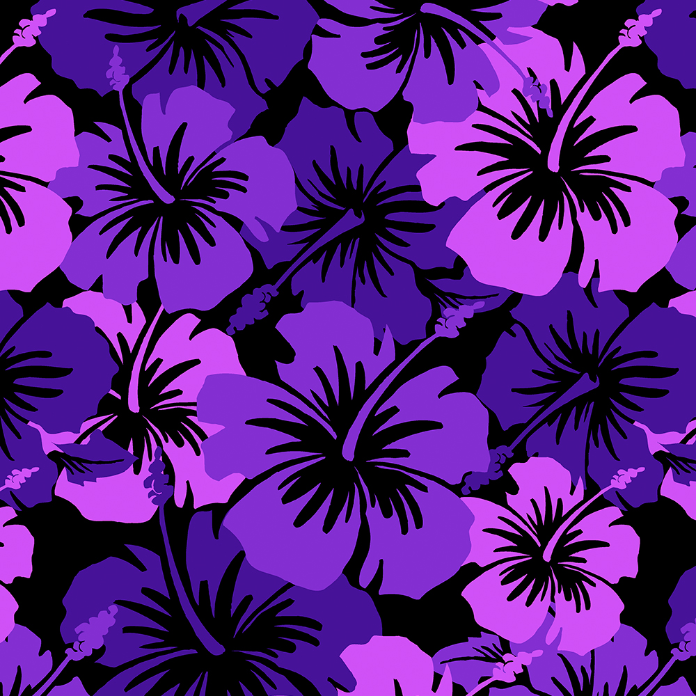 Epic Hibiscus Hawaiian Floral Aloha Shirt Print- Purple
