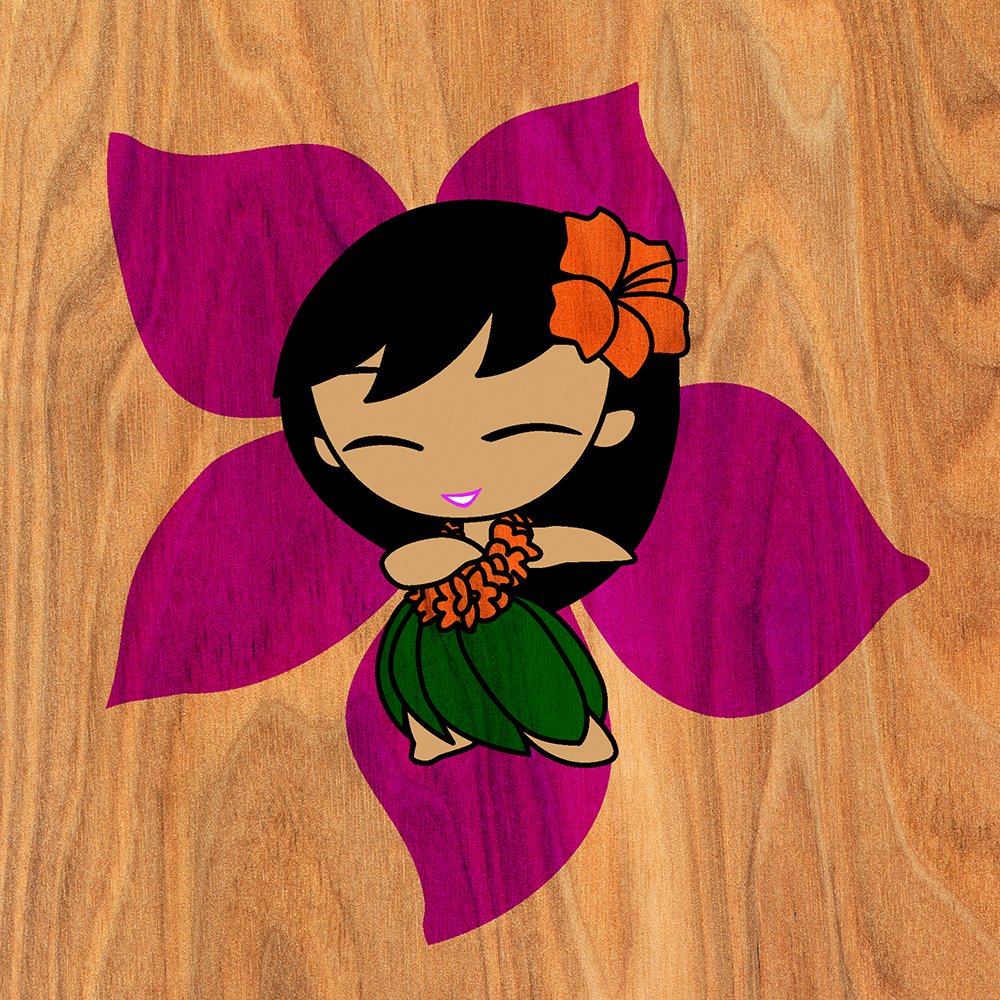 Copy of Copy of Aloha Honeys Hawaiian Hula Girl Faux Wood Phone Case