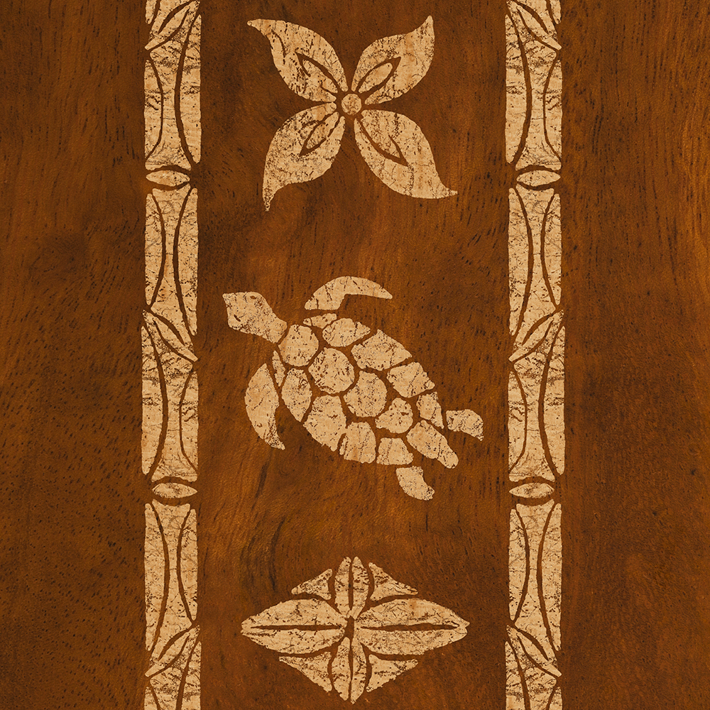 Samoan Turtle Totem Faux Koa Wood Phone Case