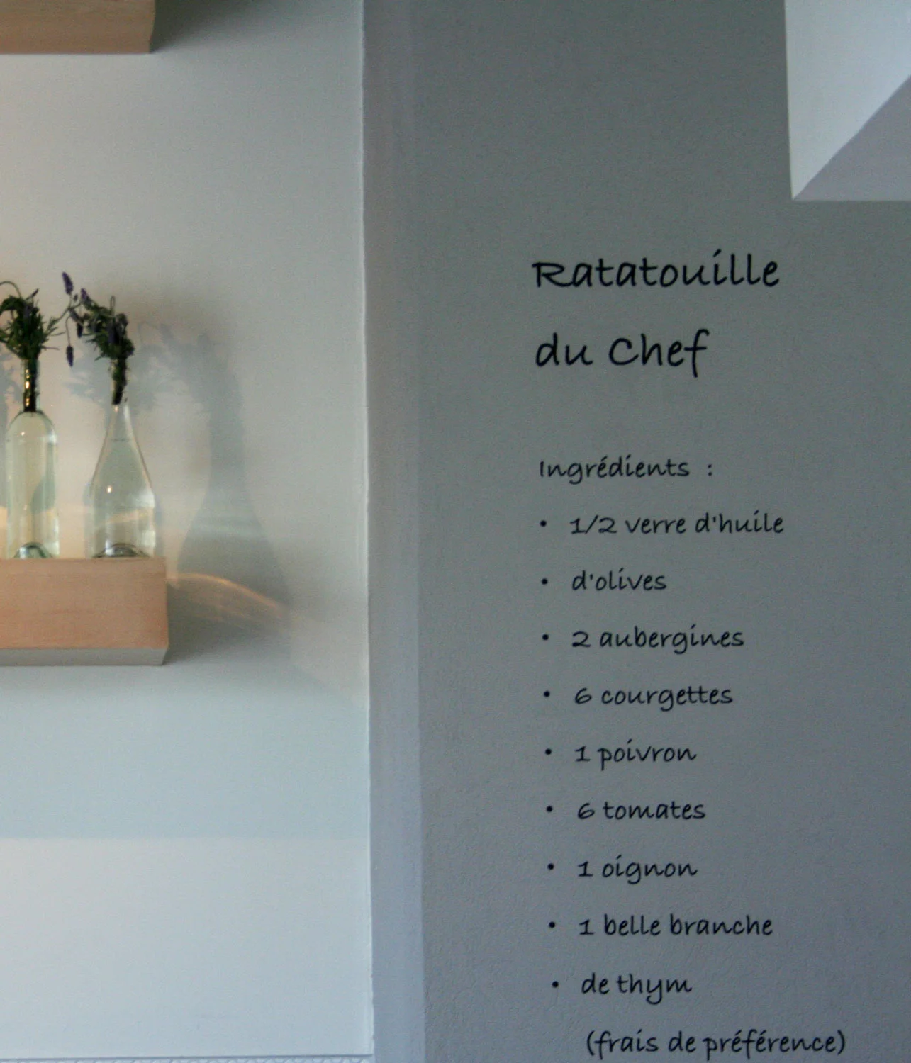 Detail of recipe; wall decal