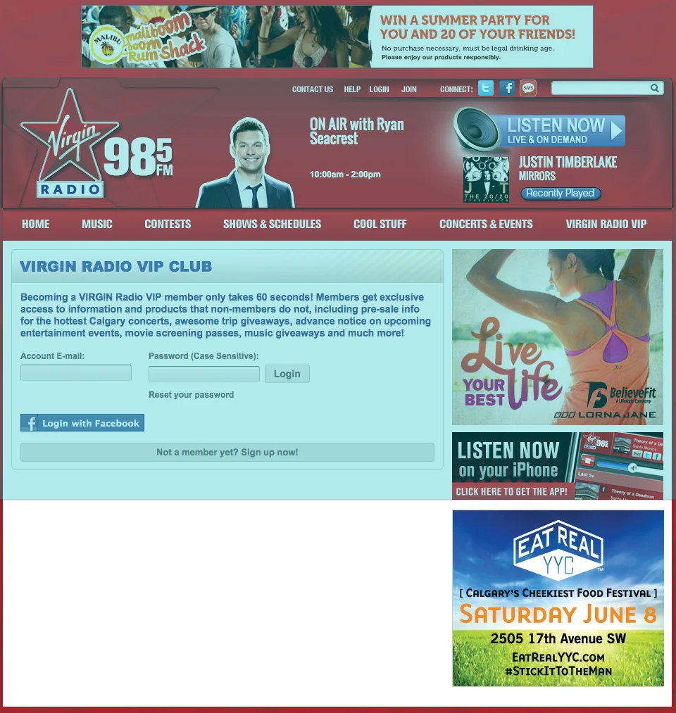 Eat Real web ad on local website
