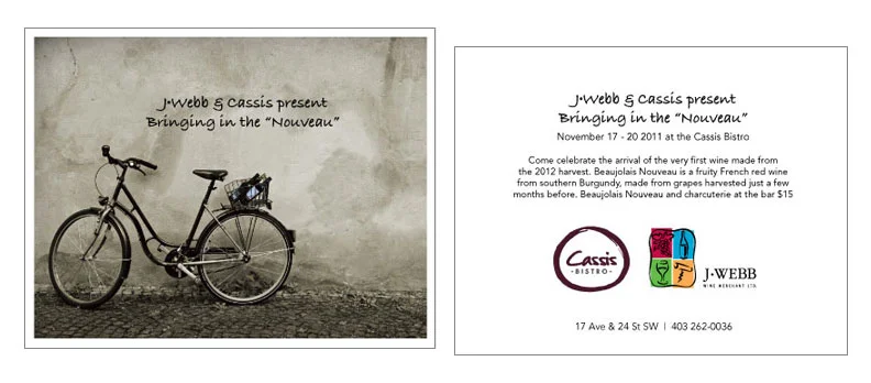Beaujolais Nouveau event postcard