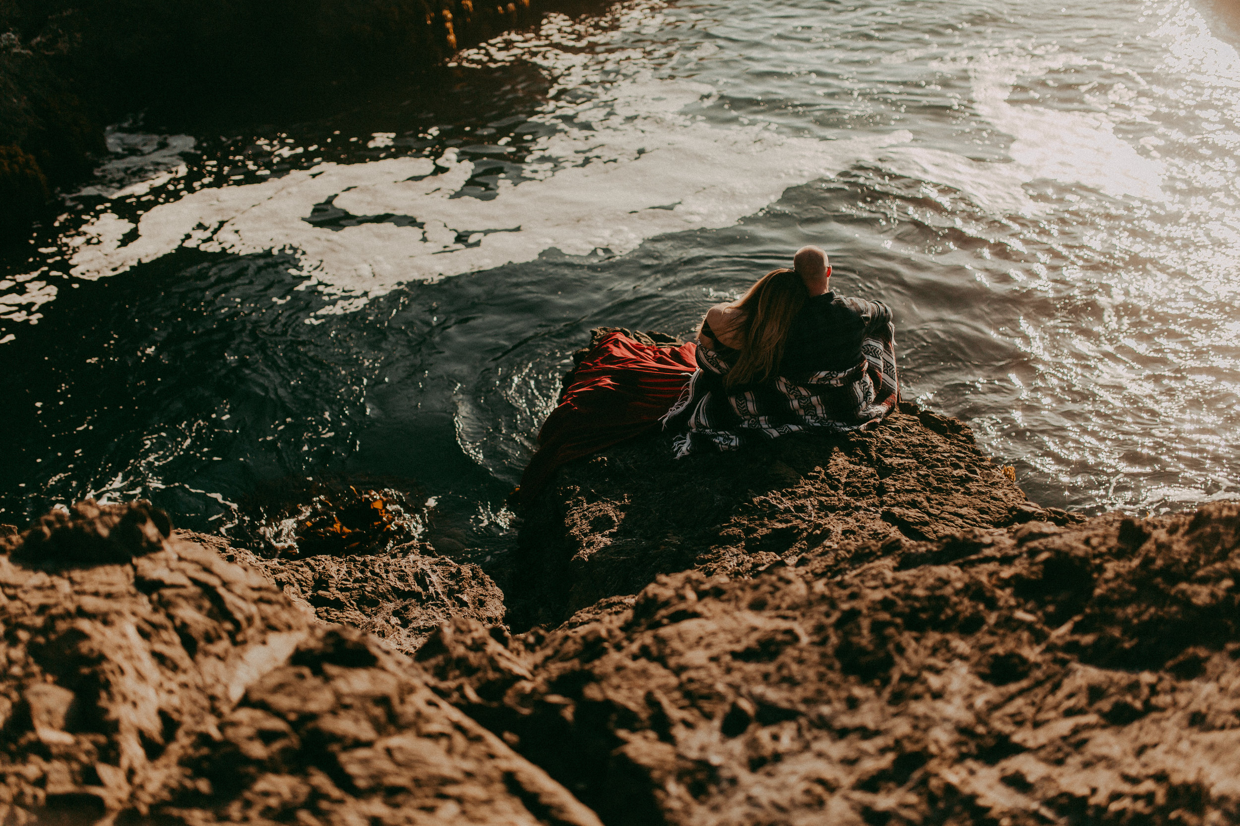 rocky beach engagement session