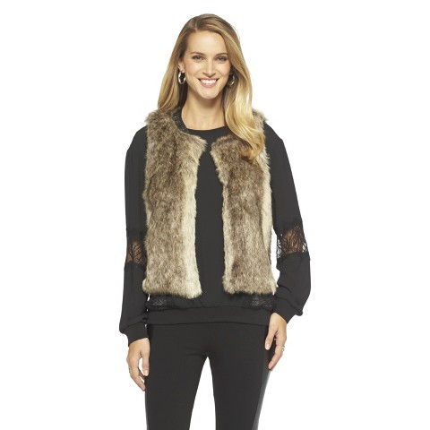 womens faux fur vest target