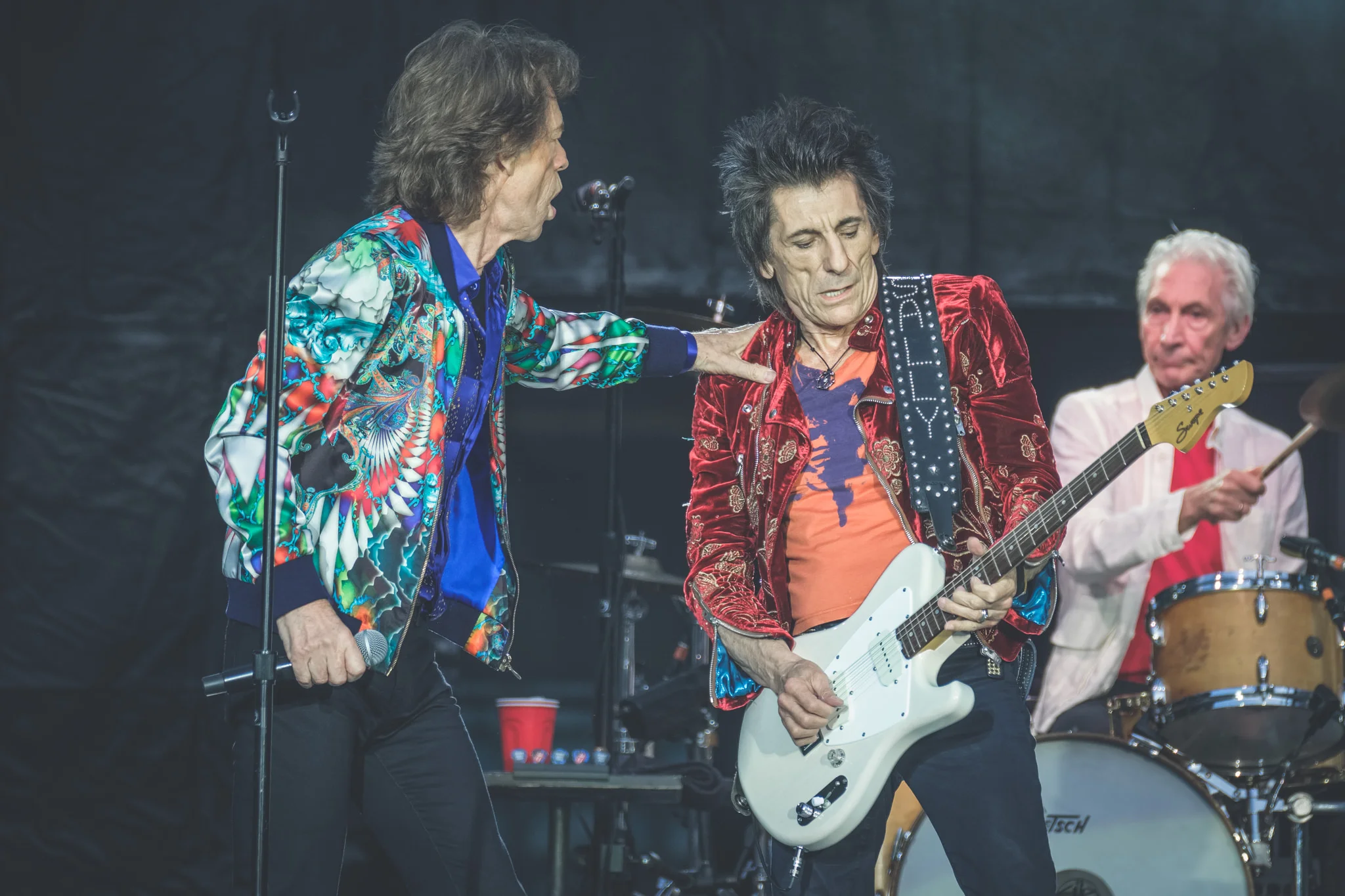 The Rolling Stones perform live on stage at Twickenham Stadium on June 19, 2018 in London, England.